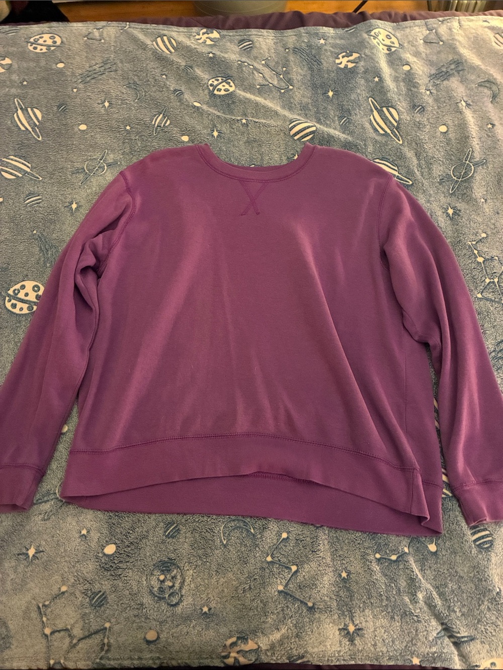 Relaxed Crewneck Sweater in Deep Plum